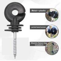 40Pcs Electric Fence Insulators Screw,Electric Fence Ring Insulator Tape Screw Wood Post Insulators Screw-In,Screw