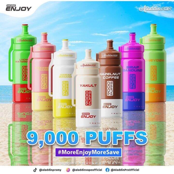 More enjoy starterkit 9000 puff Disposable by Aladdin pro enjoy ...