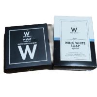 (เซ็ตคู่ อย่างละ 1 ก้อน) W Wink white soap สีแดง ผิวหน้า 40g + สีvาว ผิวกาย 80g สบู่วิงค์ไวท์