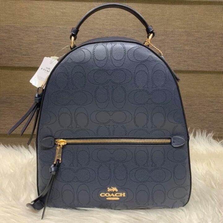 sale！Coach Jordyn Backpack In Signature Midnight blue Leather ORIGINAL