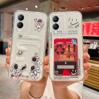 เคสโทรศัพท์ Vivo Y17s 2023แฟชั่นดีไซน์กระเป๋าใส่บัตร,เคสโทรศัพท์ลายการ์ตูนบินนักบินอวกาศโปร่งใสกันกระแทกเคสนิ่มเคสโทรศัพท์ Vivo Y17s ใสใหม่ล่าสุด