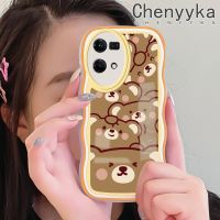 เคส Chenyyka สำหรับ OPPO Reno 7 4G Reno 8 4G F21 Pro เคสการ์ตูนหมีน่ารักแฟชั่นเคสโทรศัพท์แบบใสนิ่มกันกระแทกหลากสีดีไซน์ใหม่เคสป้องกันเลนส์กล้องซิลิโคนใส