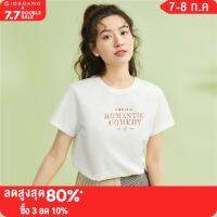 GIORDANO Women T-Shrits Retro Romance Print 100% Cotton Fashion Tee Short Sleeve Crewneck Summer Comfort Casaul Tshirts 05393212