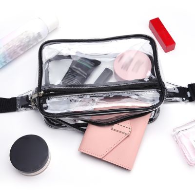 Transparent PVC Fanny Pack Bum Bag Stadium Approved Cross Body Sling Bags Adjustable Strap Waterproof Fashion for Festival Games 【MAY】