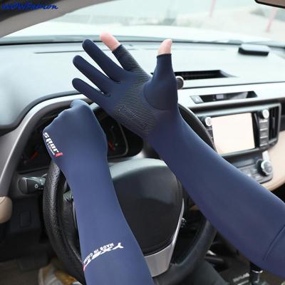 Sunscreen Cooling Ice Fabric Arm Sleeves Cover Finger Sports Running UV Sun Protection Outdoor Men Fishing Cycling Sleeves Sleeves