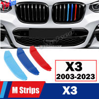 3Pcs ABS Car Racing Grille Strip สำหรับ BMW X3 E83 F25 G01 X4 G02คลิป M Power Performance อุปกรณ์เสริม2007-2020