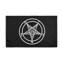 church SATAN flag 5ft * 3 ft Satanism flags 90x150cm Roman Catholic Church knights Templar pentagram Baphomet flag of Satan