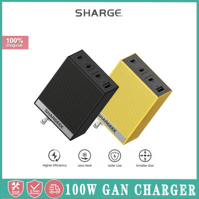 เครื่องชาร์จติดผนัง Shargeek/shargeek เครื่องชาร์จ GaN สถานี4ชาร์จไฟเข้าเร็วพอร์ต100W