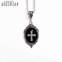 【CW】 Gothic Cross PendantGothic Cross Necklace Vampire Cross Necklace  Cross Necklace Cameo Crystal PendantJewelry Halloween