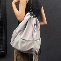 Fashion Drawstring Mesh Backpacks for Women Solid Nylon Women Travel Backpack Light Weight Students Bag Leisure Female Schoolbag