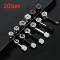 20pcsThickening 3 in1 Furniture Connecting Hardware Set Cam Screw Eccentric Wheel Nut Cam Lock Nut for Wardrobe Splicing Cabinet Nails  Screws Fastene