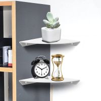 【HOT】✷∈  2Pcs/Set Wall Mount Shelf with Screws Organizer Triangular Toilet Dorm Accessories