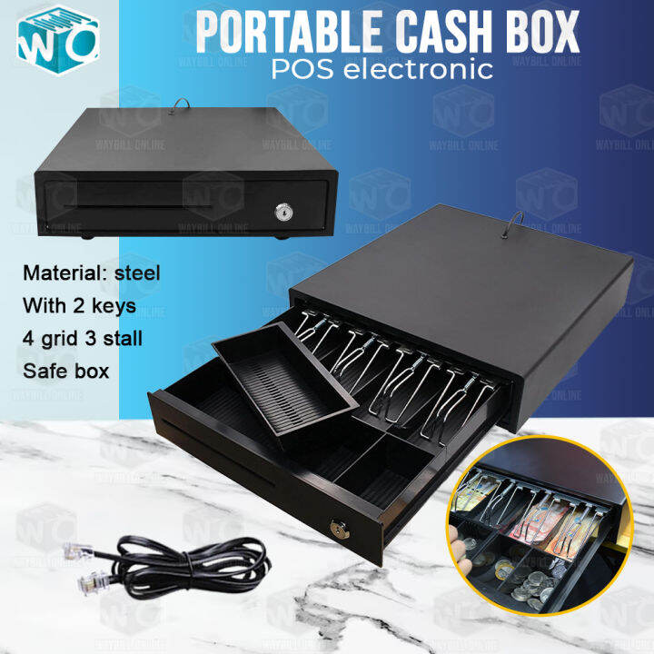 POS electronic cash drawer box storage 4 grid 3 stall cash register