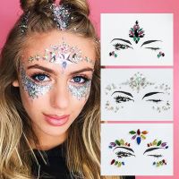 3D Crystal Glitter Face Jewels Tattoo Stickers Women Fashion Face Body Art Gems Gypsy Festival Adornment Makeup Beauty Stickers