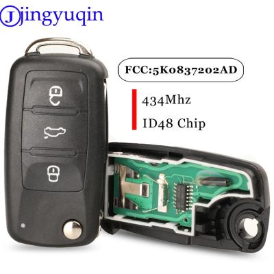 }{: -- “Jingyuqin กุญแจรีโมต434Mhz ชิป ID48 5K0837202AD/202Q สำหรับ VW กอล์ฟ Tiguan Polo Passat CC ที่นั่ง Skoda Mk6 Octavia Jetta Beetle