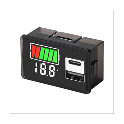 1 PCS Lithium Battery Capacity Meter Test Display LED Tester Voltmeter ,Dual USB DC 8-30V