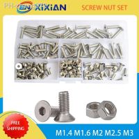 M1.4 M1.6 M2.5 M3 Bolt 304 Stainless Steel Hex Socket Round Cap Head Countersunk Machine Screw Set Metric Thread Assortment Kit