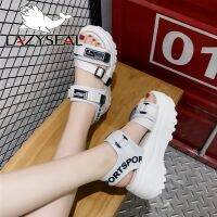 hot【DT】❒▫  LazySeal Thick Bottom Shoes Platform Wedges Walk Woman Toe Sport Sandals