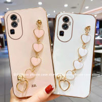 เคสโทรศัพท์ OPPO Reno10 Pro + Plus 5G Phone Case เคส OPPO A78 NFC 4G เคสซิลิโคนนิ่มพร้อม2023สร้อยข้อมือรูปหัวใจ