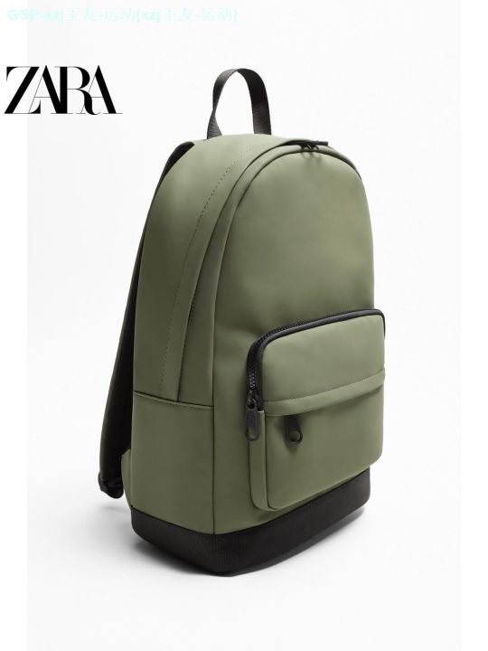 zaradriใช้งานกระเป๋าผู้ชายกระเป๋าเป้สะพายหลังขนาดใหญ่สำรวยสีเขียว500-3201120