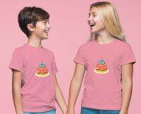 Boy and Girl T-shirt Cake Printed 100% เสื้อยืดสกรีนลายขนมน่ารัก Cake เค้ก