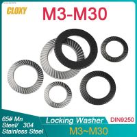 ㍿☄❁ 5/ 10/ 100pcs M3 M4 M5 M6 M8 M10 M12 M14- M30 304 Stainless Steel/ 65 Mn Steel Locking Washer Printing Oblique DIN9250