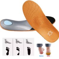 cowhide Shoes Insole Leather Orthotic Insoles Flat Feet High Arch Support Orthopedic Shoes Sole Fit In O/X Leg Corrected Insert Shoes Accessories