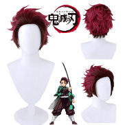 Demon Slayer Blade Kamado Tanjiro Cosplay Wig Anime Short Hair Curly Hair