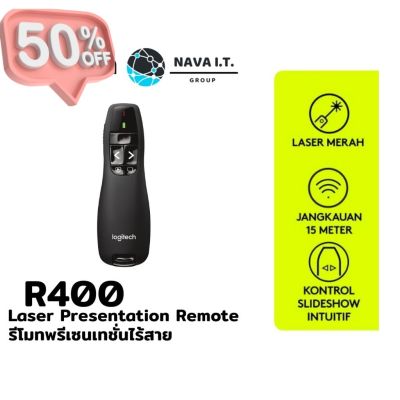 COINSคืน15%SQGNWTYF LOGITECH R400 PRESENTER REMOTE (รีโมทควบคุมคำสั่งไร้สาย) PRESEN WIRELESS CORDLESS รับประกันศูนย... #รีโมทแอร์  #รีโมท  #รีโมททีวี  #รีโม