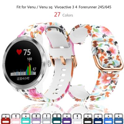 Tali silikon untuk Garmin Vivoactive 3 4 4s Venu 2 2s gelang untuk Garmin Venu sq Forerunner 158 245 645 aksesori sabuk Gelang