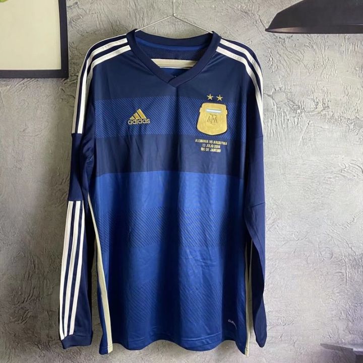 Messi Argentina 2014 WORLD CUP FINAL Away Soccer Jersey Shirt L SKU# G –  foreversoccerjerseys