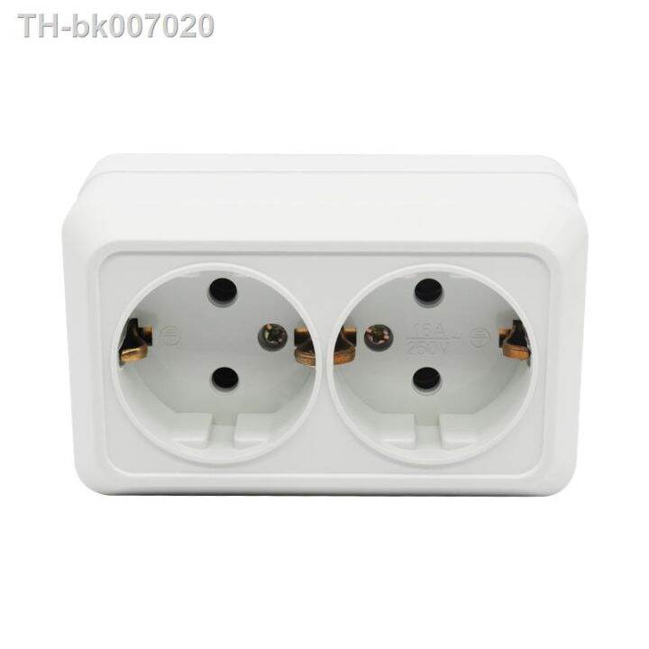 2 Socket EU Standard Installed Directly European Style Surface Mount