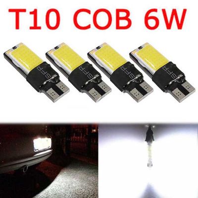 【CW】Car 4PCS T 10 COB 6W W5W 194 168 LED Canbus Error Free Side Wedge Light Bulb Auto License Plate White Lamp 12V