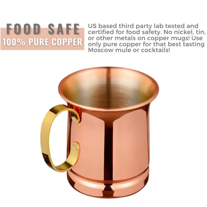 2x-pure-copper-beer-milk-mug-handcrafted-cup-drinkware-tableware