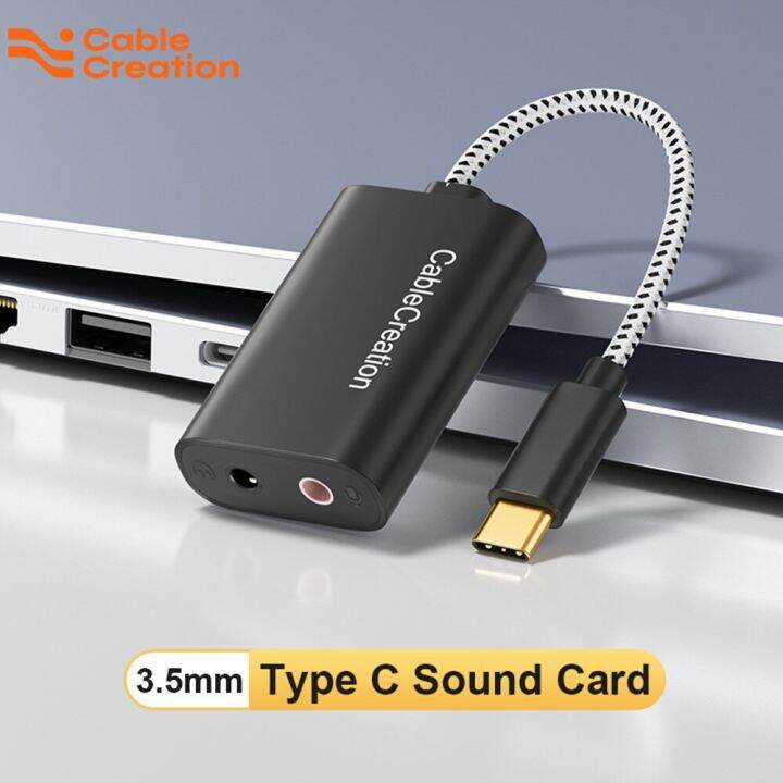 Creation USB Type C External Sound Card Type C To 3.5Mm Audio Jack