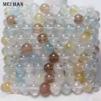 Meihan Natural rare colorful Topaz 8-8.8mm (1 celet) smooth round loose stone beads for jewelry making design