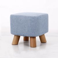 [ehoyoxaMY] Soft Square Wooden Wood Footstool Ottoman Pouffe Chair Stool Fabric Cover