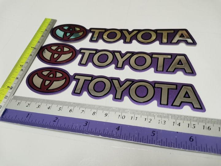 สติ๊กเกอร์ฟอยด์-ปั๊มนูน-คำว่า-toyota-ติดรถ-แต่งรถ-โตโยต้า-sticker-สวย