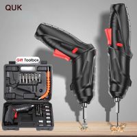 ชุดไขควงไฟฟ้าไร้สายจาก QUK 3.6V กำลังไฟขนาดใหญ่พร้อม Gratis Ongkir เครื่องมือซ่อมไขควงไร้สายไฟ LED