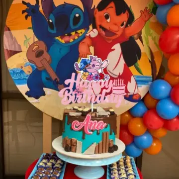 48 Pcs Pink Lilo and Stitch Party Cupcake Toppers, Girl Lilo and Stitch  Birthday Party Decorations