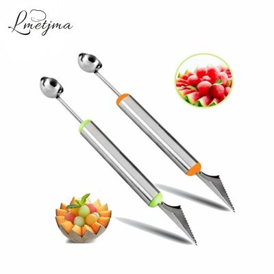 LMETJMA Melon Baller To Make Melon Balls With Fruit Carving Knife Fruit Digging DIY Salads Cake Ice Cream Scooper PY0025
