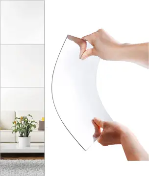 4x Flexible Mirror Wall Stickers, Acrylic Mirror Sheets Non Glass