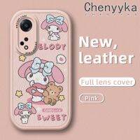 เคส Chenyyka สำหรับ OPPO A98 5G A1 5G F23 5G เคสโทรศัพท์หนังซิลิโคนเมโลดี้ของฉันนิ่มแฟชั่นลายสร้างสรรค์เคสดีไซน์ใหม่กันกระแทกฝาครอบเลนส์แบบเต็มเคสป้องกันกล้อง