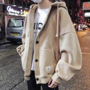 ÁO KHOÁC HOODIE NÚT GÀI FOM RỘNG THỜI TRANG THU DONG VSCA