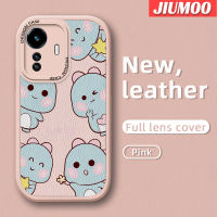 เคส JIUMOO สำหรับ Vivo Y77 5G Y77E 5G Iqoo Z6 Lite เคสน้อยน่ารักไดโนเสาร์มีสไตล์เคสใส่โทรศัพท์หนังดีไซน์ใหม่ซิลิโคนนิ่มป้องกันการตกพร้อมเคสป้องกันกล้องคลุมทั้งหมดเลนส์