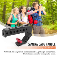 Universal DSLR Camera Rig Hand Grip Camera Top Cold Shoe Mount 1/4 Inch &amp; 3/8 Inch Holes Aluminum Alloy Camera Handle