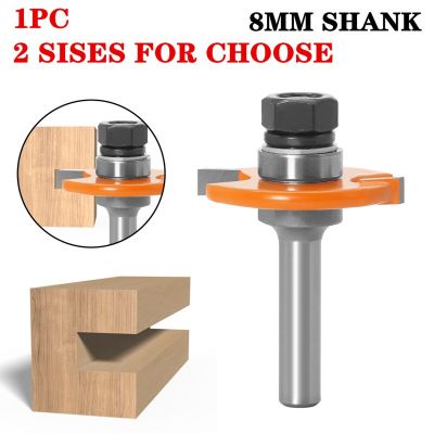 1pc 8mm Shank－T－Type Biscuit Jointing Slotting Cutter T Slot Joint Wood Router Bit พร้อมเครื่องตัดมิลลิ่งแบริ่งสําหรับไม้