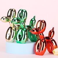 Nordic Resin Dog Ornaments Balloon Dog Crafts Sculpture Home Decoration Statue Kids Gifts Miniature Simulation Animal Figurines