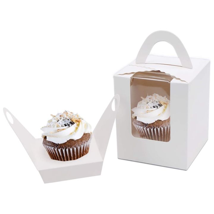 50pcs-individual-cupcake-containers-cupcake-boxes-with-window-inserts-handle-for-wedding-birthday-party