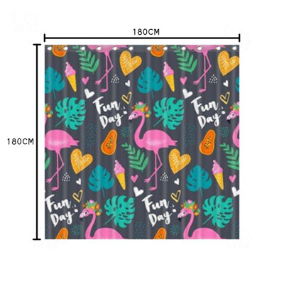 Pink Flamingo Unicorn Pineapple Shower Curtain Fantasy Unicorn Bathroom Curtain Set for Toilet Kid Room Rug Carpet Mat Decor